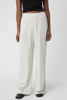 Wehkamp Object wide leg broek objsanne met linnen ecru aanbieding