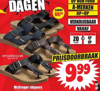 Dirk McGregor slippers In diverse modellen en kleuren. Maten 40 t/m 44. aanbieding