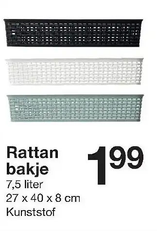 Zeeman | Rattan bakje 7.5 L aanbieding