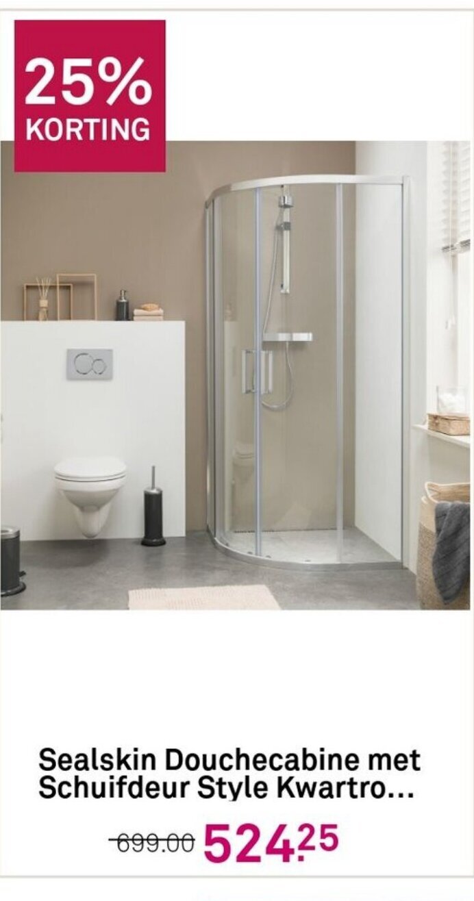 Sealskin Douchecabine met Schuifdeur Style Kwartro... aanbieding bij Karwei