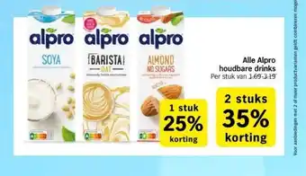 Albert Heijn Alle alpro houdbare drinks per stuk van 1.69-3.19 aanbieding