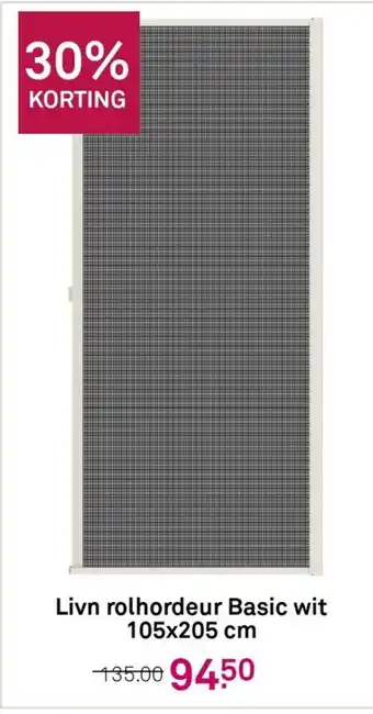 Karwei Livn rolhordeur Basic wit 105x205 cm aanbieding