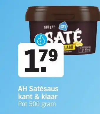 Albert Heijn AH Satésaus kant & klaar Pot 500 gram aanbieding