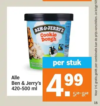 Albert Heijn Alle Ben & Jerry's 420-500 ml aanbieding