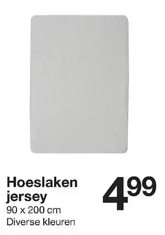 Zeeman Hoeslaken jersey 90x200 cm aanbieding