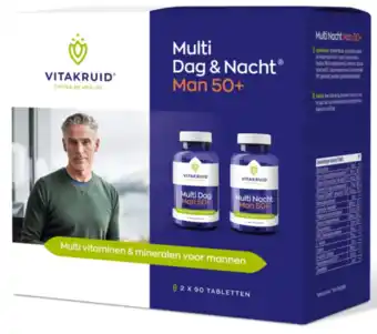 De Online Drogist Vitakruid multi dag & nacht man 50+ tabletten 180tb aanbieding