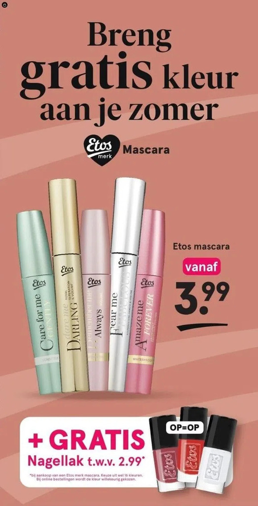 Etos mascara aanbieding bij Etos