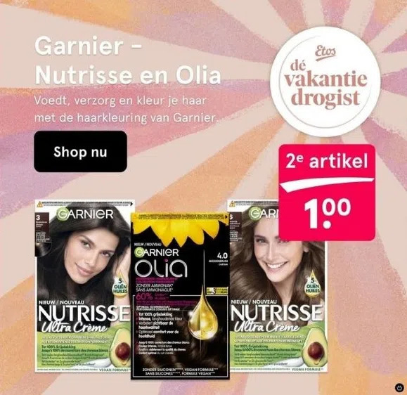 Garnier nutrisse en olia aanbieding bij Etos