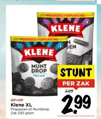 Vomar Voordeelmarkt Klene XL Pinpassen of Muntdrop. Zak 350 gram aanbieding