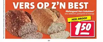 Nettorama Molengoud Vers Gebakken* wit, volkoren, pompoen of meergr. HEEL BROOD aanbieding