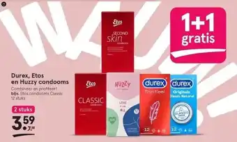 Etos Durex, etos en huzzy condooms aanbieding