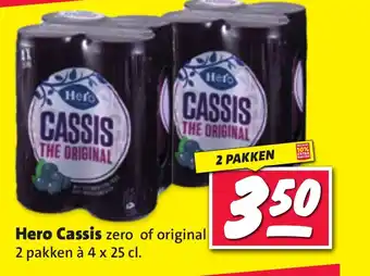 Nettorama Hero Cassis zero of original 2 pakken à 4 x 25 cl. aanbieding