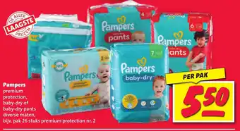 Nettorama Pampers premium protection, baby-dry of baby-dry pants aanbieding