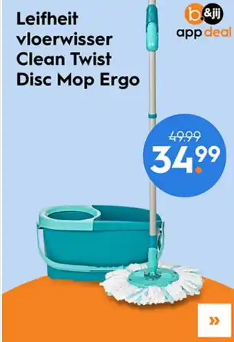 Blokker Leifheit vloerwisser Clean Twist Disc Mop Ergo aanbieding