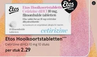 Etos Etos hooikoortstabletten*** cetirizine dihci 10 mg aanbieding