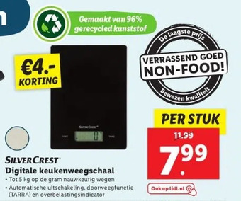 Lidl Silvercrest digitale keukenweegschaal aanbieding