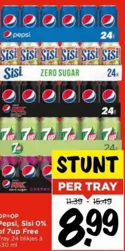 Vomar Voordeelmarkt Pepsi, sisi 0% of 7up free aanbieding