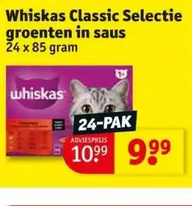 Kruidvat Whiskas classic selectie groenten in saus aanbieding