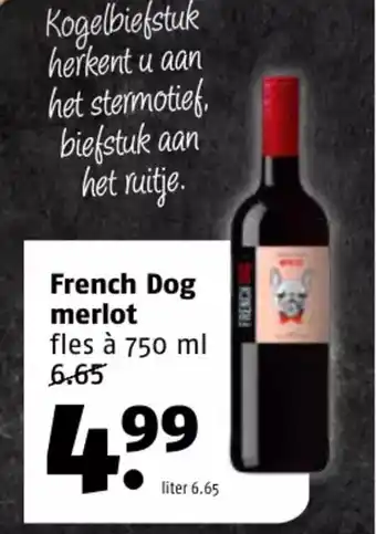 Poiesz French Dog merlot fles à 750 ml aanbieding