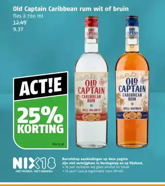 Poiesz Old Captain Caribbean rum wit of bruin fles à 700 ml aanbieding