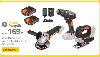 Praxis WORX ACCU-GEREEDSCHAPSET Type WX 955. aanbieding