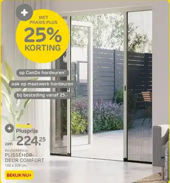 Praxis PLISSÉHOR-DEUR COMFORT 100 x 209 cm aanbieding