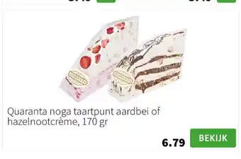 Intratuin Quaranta noga taartpunt aardbei of hazelnootcrème, 170 gr aanbieding