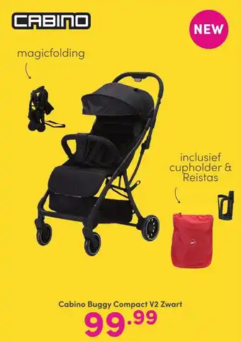 Baby & Tiener Cabino buggy compact v2 zwart aanbieding