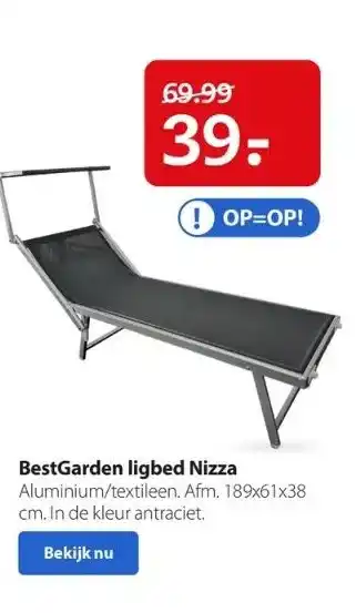 Boerenbond Bestgarden ligbed nizza aluminium/textileen. aanbieding