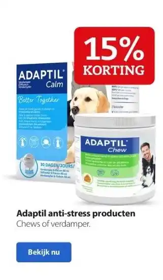 Boerenbond Adaptil anti-stress producten chews of verdamper. aanbieding