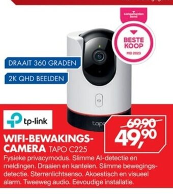 Vobis tp-link WIFI-BEWAKINGS-CAMERA TAPO C225 aanbieding