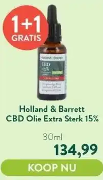 Holland & Barrett Cbd olie extra sterk 15% aanbieding