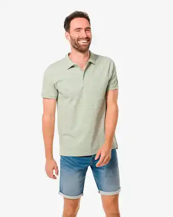 HEMA Hema heren piqué polo (groen) aanbieding