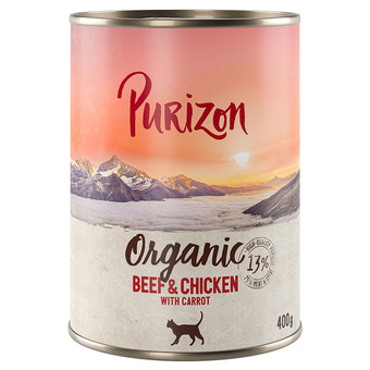 Zooplus Voordeelpakket purizon organic 24 x 400 g - rund en kip met wortel aanbieding