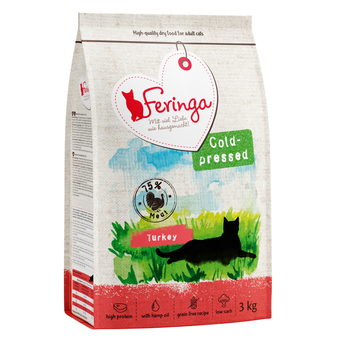 Zooplus 3kg adult koudgeperst kalkoen feringa kattenvoer aanbieding