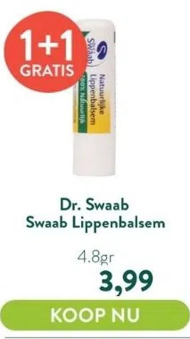Holland & Barrett Swaab lippenbalsem aanbieding