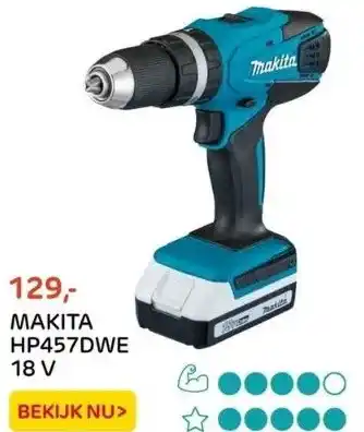 Praxis Makita hp457dwe 18 v aanbieding