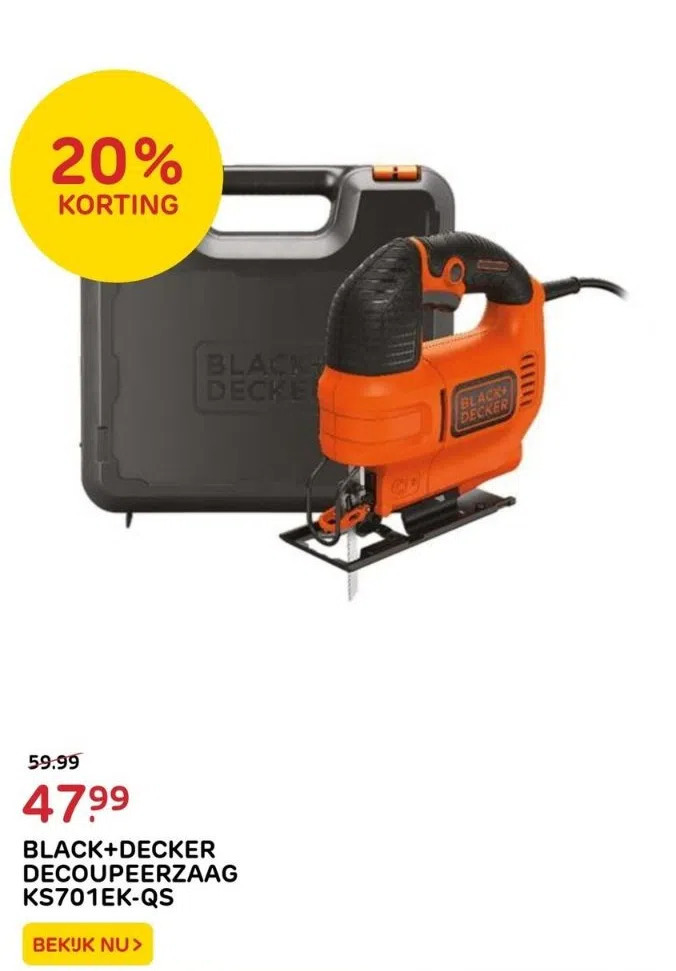 Black+decker decoupeerzaag ks701ekqs aanbieding bij Praxis