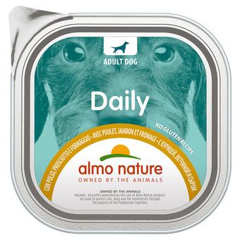 Zooplus 9x300g almo nature daily met kip, ham en kaas hondenvoer nat aanbieding