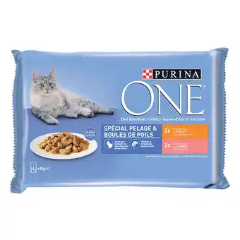 Zooplus Purina one 24 x 85 g voordeelpakket kattenvoer - coat & hairball kip en zalm aanbieding