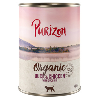 Zooplus Purizon organic 6 x 400 g - eend en kip met courgette aanbieding