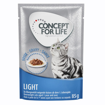 Zooplus 24x85g gemengd gelei & saus light in saus en gelei concept for life kattenvoer aanbieding