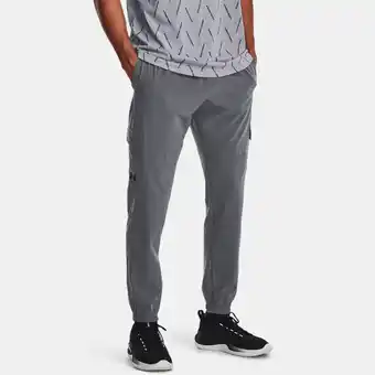 Under Armour Herenbroek under armour stretch woven cargo pitch grijs / zwart m aanbieding