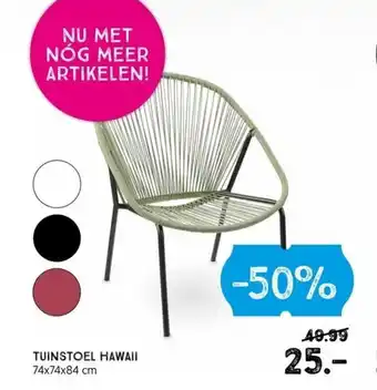 Xenos TUINSTOEL HAWAII 74x74x84 cm aanbieding