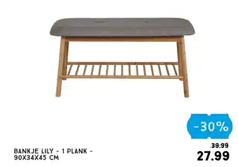 Xenos BANKJE LILY - 1 PLANK - 90X34X45 CM aanbieding