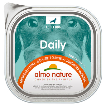 Zooplus 9x300g almo nature daily met kalf en wortelen hondenvoer nat aanbieding