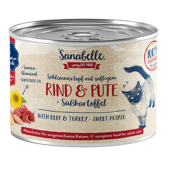 Zooplus Voordeelpakket sanabelle vlees in saus 24 x 180 g kattenvoer - rund & kalkoen aanbieding