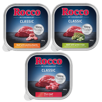 Zooplus 27x300g gemengd pakket (rund puur, magen, kippenharten) rocco classic hondenvoer aanbieding