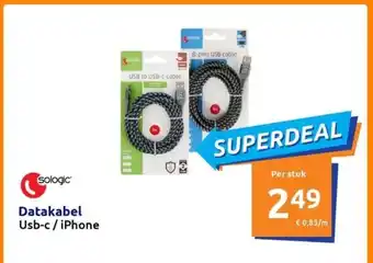 Action Datakabel Usb-c/iPhone aanbieding