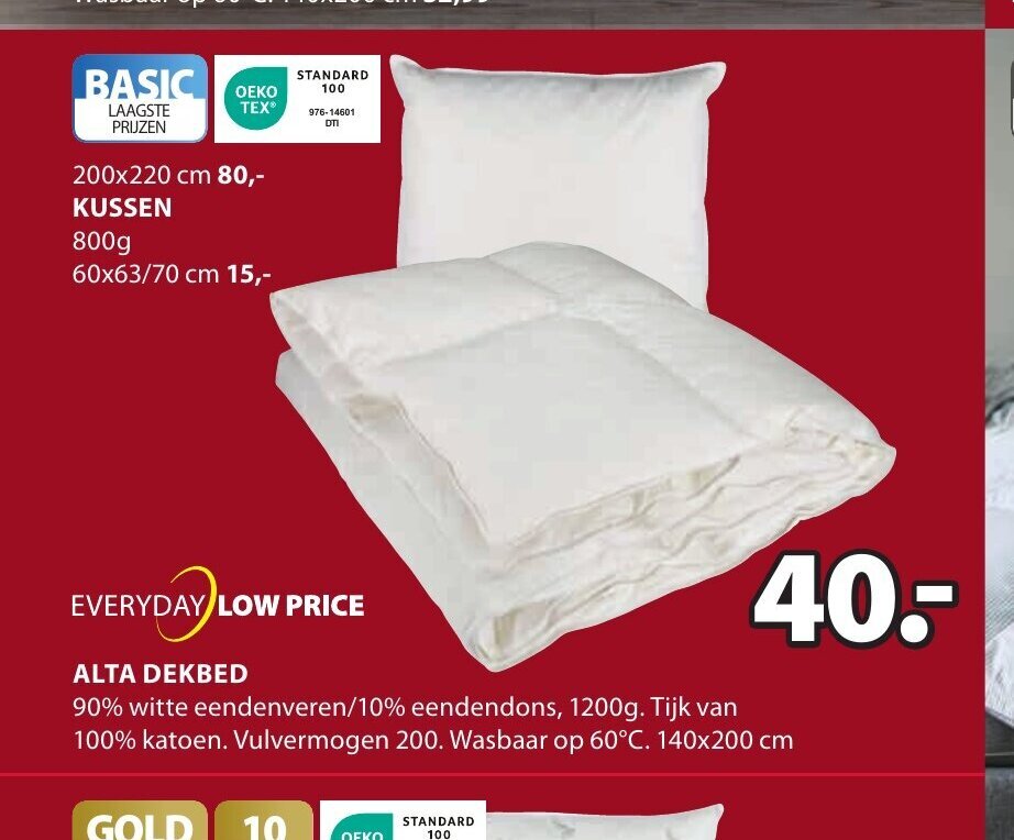 ALTA DEKBED 140 x 200 cm aanbieding bij Jysk